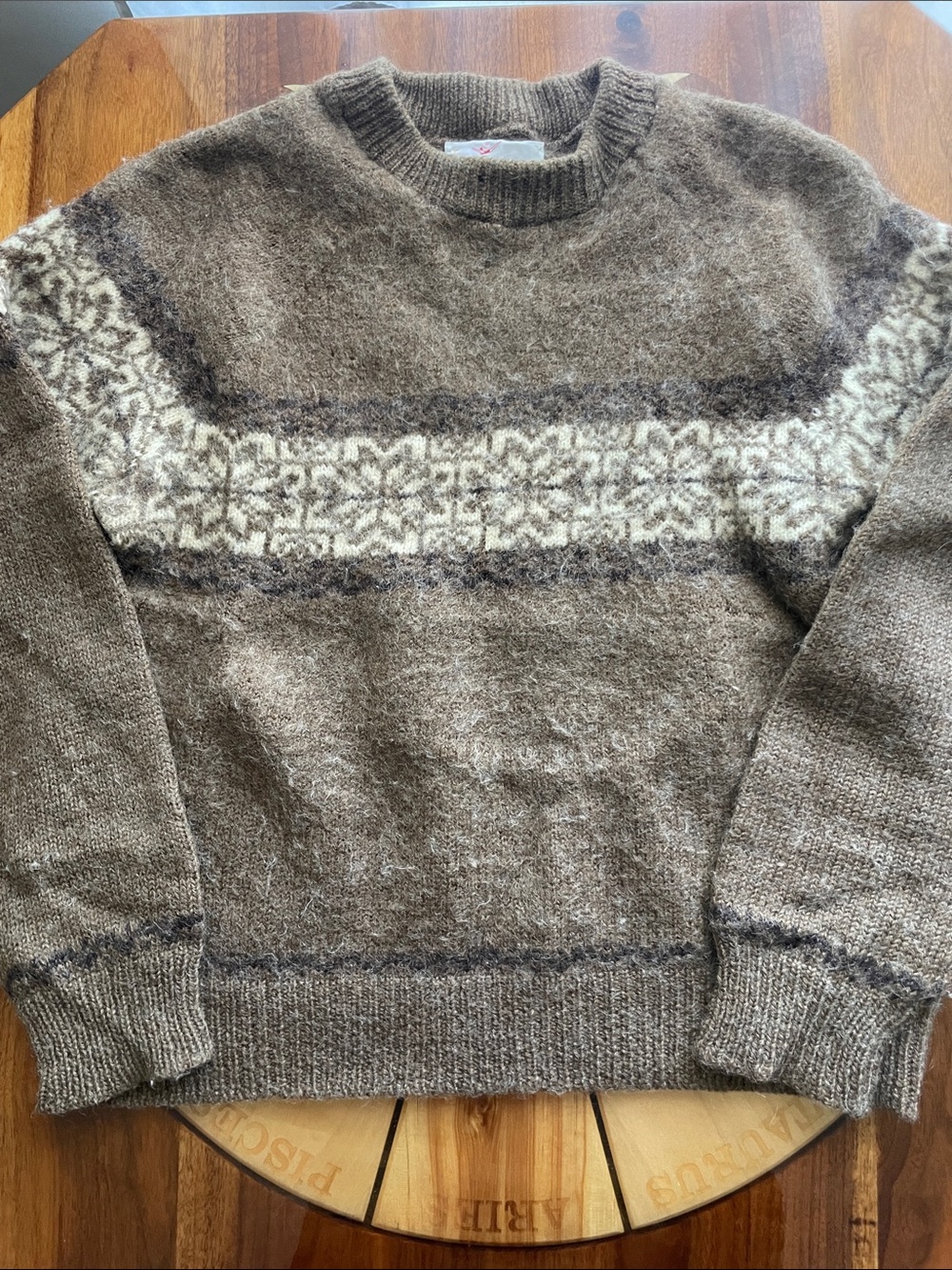 Vintage Wool Fair Isle Sweater Grandpa Eclectic Indie Winter Fall